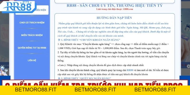 Nạp Tiền RR88 - Các Kênh Thanh Toán Phổ Biến Dễ Sử Dụng