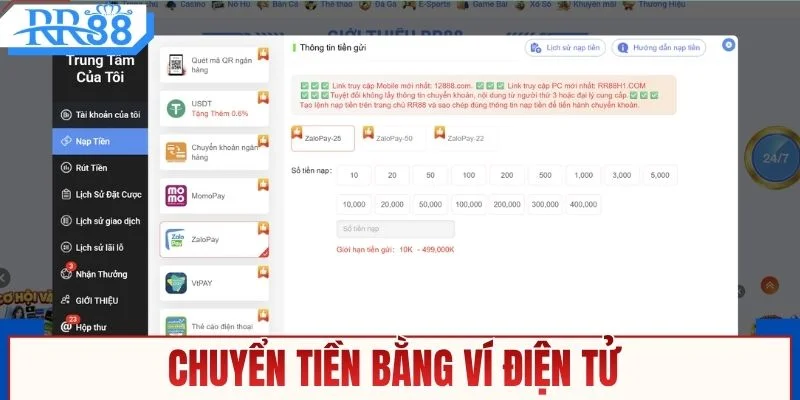Nạp Tiền RR88 - Các Kênh Thanh Toán Phổ Biến Dễ Sử Dụng